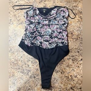 AFRM Black Floral Bodysuit